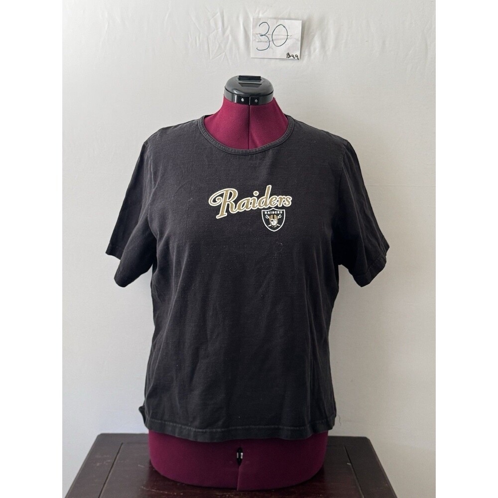 NFL For Her Las Vegas Raiders Womens 1X Black Graphic T Shirt Cotton Football